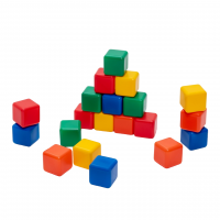 Набор цветных кубиков, 20 штук, 4х4 см