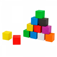 Набор кубиков 12 штук (дерево) (8 цветов)