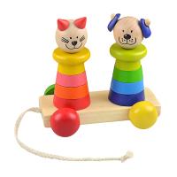 Пирамидка каталка "Кот и собака"